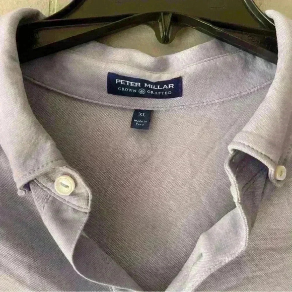 Peter Millar Polo Shirt XL Lavender Short Sleeve Crown Soft Golf Performance - Picture 2 of 3